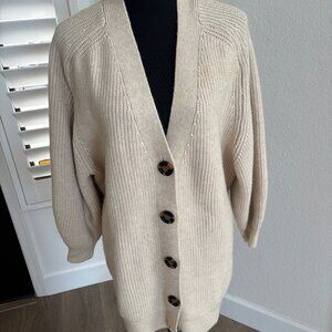 Beige front button Cardigan